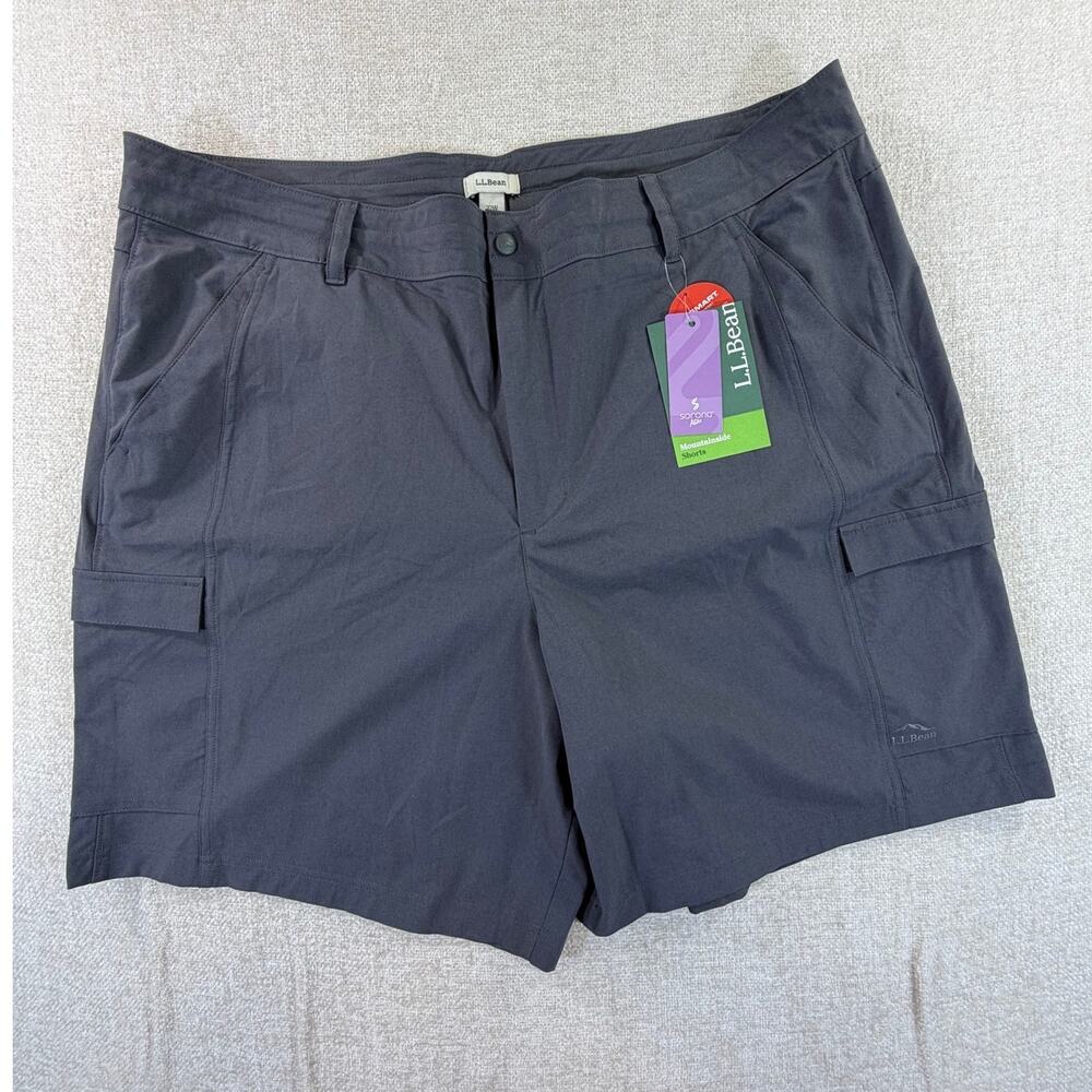 L.L.Bean Womens 22W Gray NWT Mountainside Plus Size Outdoor Hiking Casual Shorts